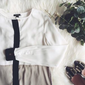 Ann Taylor Collarless Buttondown Blouse